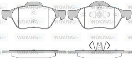 Комплект гальмівних накладок, дискове гальмо WOKING P8623.40