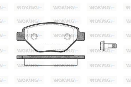 Комплект гальмівних накладок, дискове гальмо WOKING P877300
