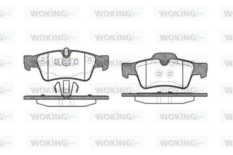 Комплект гальмівних накладок, дискове гальмо WOKING P891310