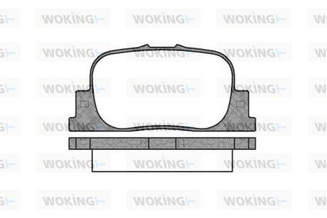 Комплект гальмівних накладок, дискове гальмо WOKING P9013.00