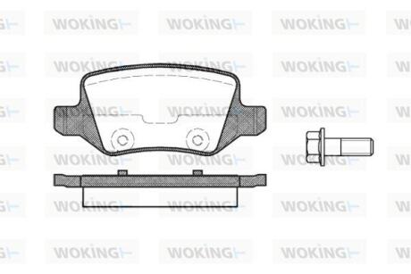 Комплект гальмівних накладок, дискове гальмо WOKING P9183.00