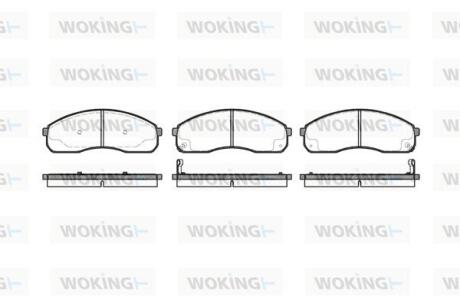 Комплект гальмівних накладок, дискове гальмо WOKING P9213.12