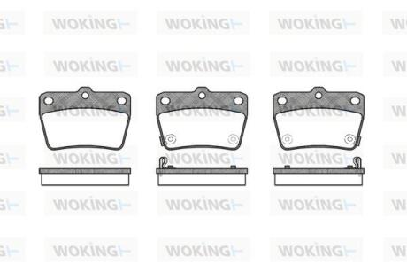 Комплект гальмівних накладок, дискове гальмо WOKING P9393.02