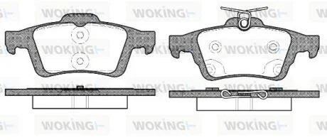 Комплект гальмівних накладок, дискове гальмо WOKING P9423.70