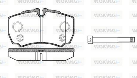 Комплект гальмівних накладок, дискове гальмо WOKING P949310