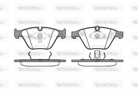 Комплект гальмівних накладок, дискове гальмо WOKING P957300