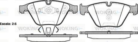 Комплект гальмівних накладок, дискове гальмо WOKING P957310