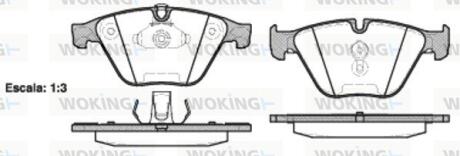 Комплект гальмівних накладок, дискове гальмо WOKING P9573.20