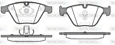 Комплект гальмівних накладок, дискове гальмо WOKING P9573.30