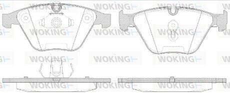 Комплект гальмівних накладок, дискове гальмо WOKING P9573.50
