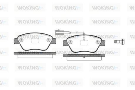 Комплект гальмівних накладок, дискове гальмо WOKING P958311