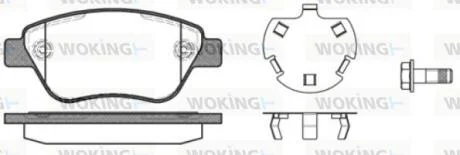 Комплект гальмівних накладок, дискове гальмо WOKING P9583.30