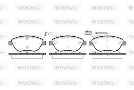 Комплект гальмівних накладок, дискове гальмо WOKING P959301