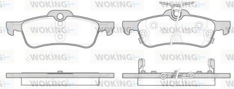 Комплект гальмівних накладок, дискове гальмо WOKING P9623.12
