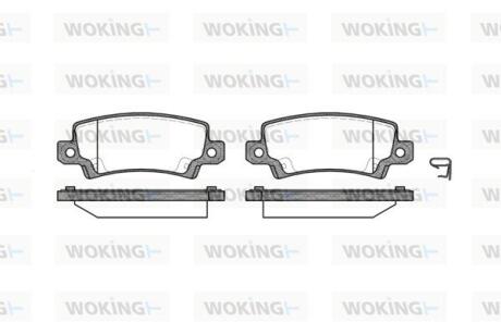 Комплект гальмівних накладок, дискове гальмо WOKING P974302
