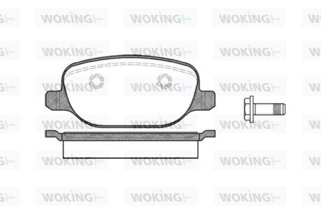 Комплект гальмівних накладок, дискове гальмо WOKING P9783.00