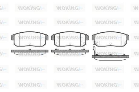 Комплект гальмівних накладок, дискове гальмо WOKING P9833.11