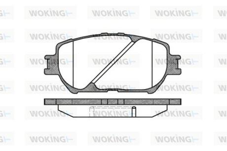 Комплект гальмівних накладок, дискове гальмо WOKING P9843.00