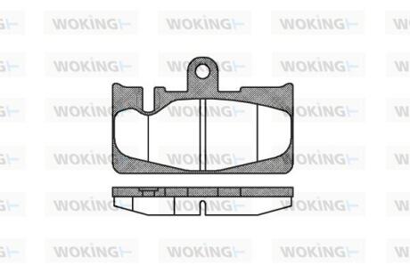 Комплект гальмівних накладок, дискове гальмо WOKING P9893.00