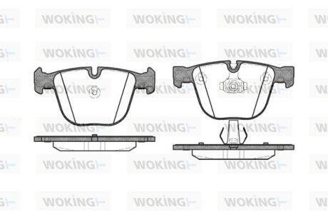 Комплект гальмівних накладок, дискове гальмо WOKING P992300
