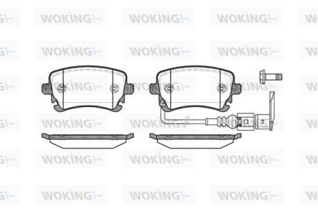 Комплект гальмівних накладок, дискове гальмо WOKING P997311