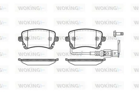 Комплект гальмівних накладок, дискове гальмо WOKING P997311