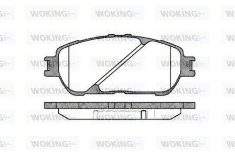 Комплект гальмівних накладок, дискове гальмо WOKING P9983.00