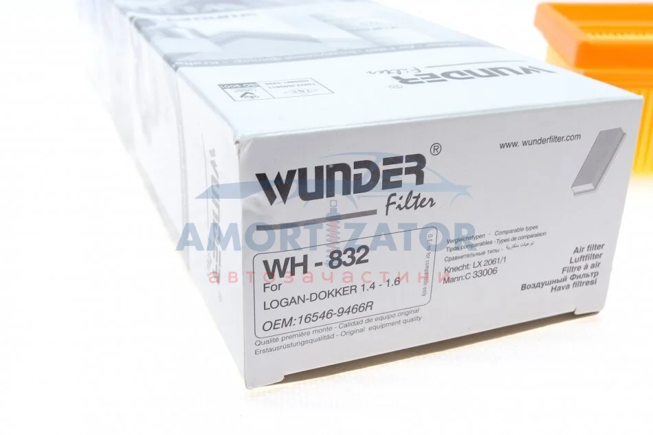 Фільтр повітряний WUNDER WUNDER FILTER WH 832 (фото 1)