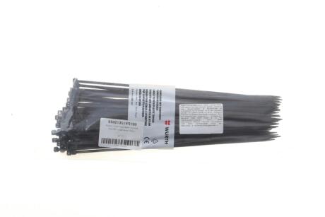 Хомут пластмасовий чорний 3,6x280, упаковка 100шт. WURTH 05021351УП100