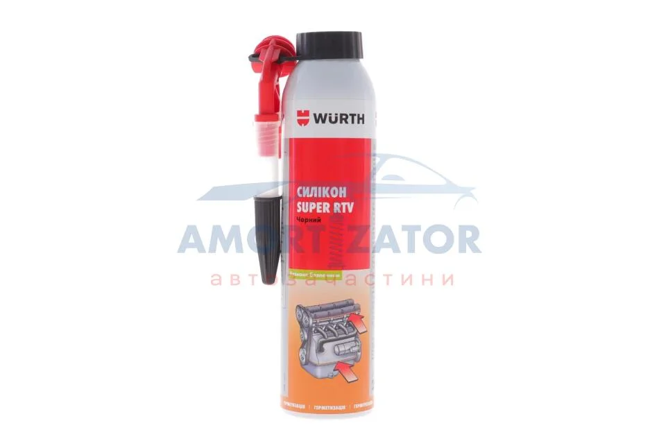 Силикон SuРer RTV, Черний, 200 ml WURTH 08933311 (фото 1)