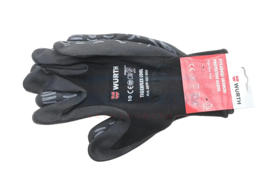 Рукавиці захисні TIGERFLEX COOL, нейлон, покриття нітрил, пара, р.10 {арт. } WURTH 0899401050 (фото 1)