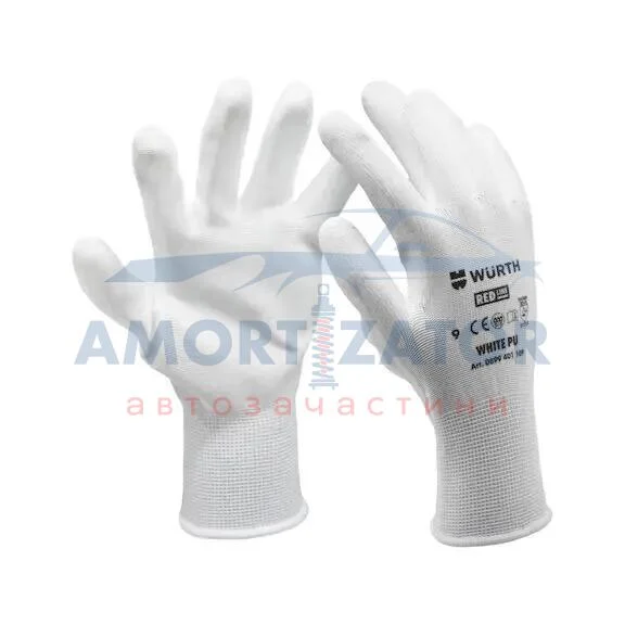 Рукавиці захисні White PU, розмір 11, 12 пар в упаковці, RED LINE {арт. } WURTH 0899401111012 (фото 1)