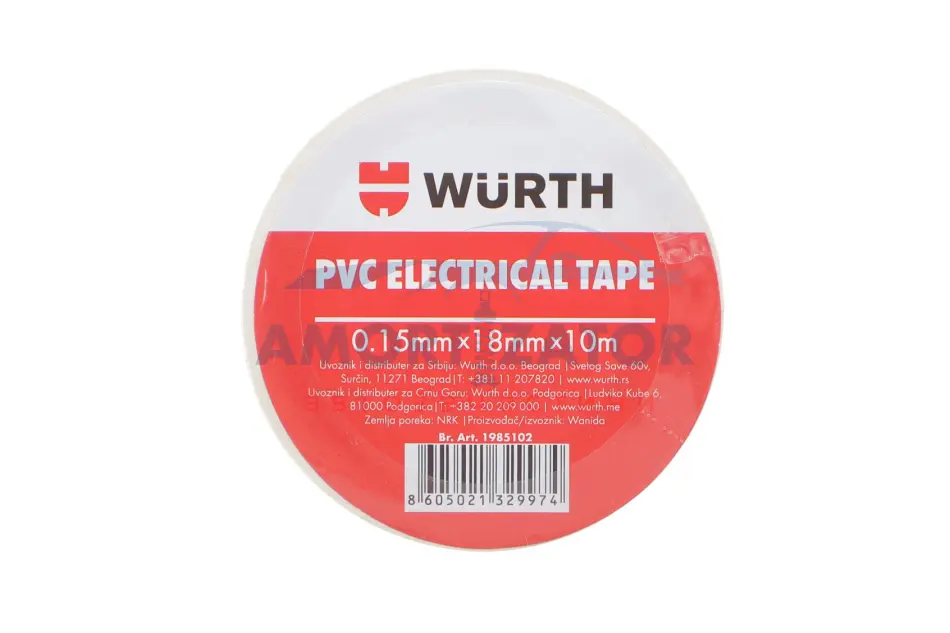 Ізоляційна стрічка PVC, біла, 18мм/10м {арт. } WURTH 1985102 (фото 1)