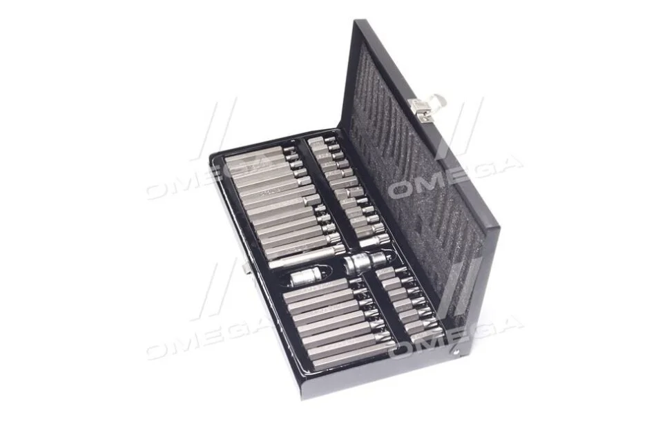 Набір насадок викруткових : адаптери 1/2",3/8", HEX SPLINE TORX CrV [мет. Кейс] 40 шт. [10] YATO YT0400 (фото 1)