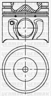 Поршень с кольцами і пальцем (размер отв. 86.01 / STD) FORD MODEO 2.0 TDCI (4цл.) (V185 Duratorq TDCI 125 PS, CD132 Duratorq TDCI 115…) YENMAK 31-03459-000