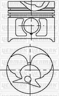 Поршень с кольцами і пальцем (размер отв. 87.00/STD) DB W124/W201 2.5-3.0D (OM 602A.911,961,962,993 YENMAK 3103606000