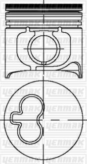 Поршень с кольцами і пальцем (розмір отв. 93 / STD) FIAT Ducato 2.5D 96- (8140.67 F.3700, Sofim) YENMAK 31-03684-000