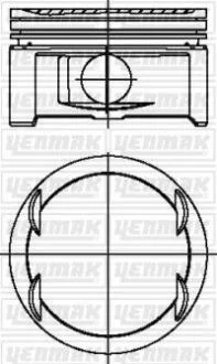 Поршень с кольцами і пальцем OPEL Omega B 2.6 (размер отв. 83.2 / STD) (Y 26 SE) YENMAK 3103797000