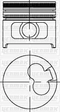 Поршень з кільцями і пальцем (размір отв. 82.50/STD) OPEL Astra F/G, Vectra A (1,7D/DR, X1,7DTL) YENMAK 3103799000 (фото 1)