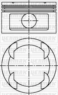 Поршень с кольцами і пальцем (размер отв. 86,00/STD) OPEL Omega B 3.0 (6цл.) (X 30 XE) YENMAK 3103812000