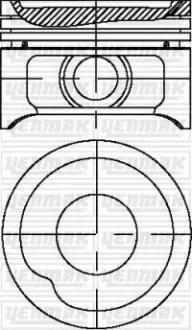 Поршень з кільцями і пальцем (размір отв. 77.60/STD) OPEL Astra F, Corsa, Combo 1,4 (1.4 NV, C1.4 NZ) YENMAK 3103819000