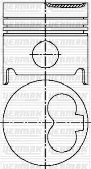 Поршень с кольцами і пальцем (размер отв. 86.00/STD) RENAULT Master Trafic 2.1D -97 (J 8 S 708/712/714) дизель YENMAK 3103908000