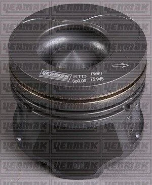 Поршень с кольцами і пальцем (размер отв. 76,00 / STD) RENAULT Megane 1.5dCi 02-, Kangoo 1.5DC 08- (4 цл.) (K9K 728 Euro3) YENMAK 3104175000 (фото 1)