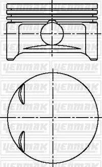 Поршень с кольцами і пальцем OPEL Astra G 1.2 (размер отв. 72.5 / STD) (X 1.2 XE) YENMAK 3104213000
