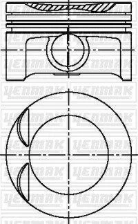 Поршень с кольцами і пальцем (размер отв. 81,60 / STD) Opel ASTRA 1.8 (4 цл.) (C 18 XE / C 18 XEL / X 18 XE) YENMAK 3104223000