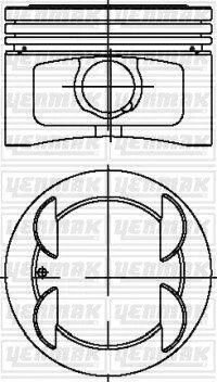 Поршень с кольцами і пальцем (размер отв. 86.4 / STD) FIAT PALIO 1.6 (4цл.) (182B6000 16V 103PS) YENMAK 3104269000 (фото 1)