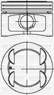 Поршень с кольцами і пальцем (размер отв. 86.4 / STD) FIAT PALIO 1.6 (4цл.) (182B6000 16V 103PS) YENMAK 3104269000