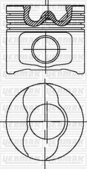Поршень с кольцами і пальцем (размер отв. 82 / STD) Opel VECTRA C 1.9CDTi (4цл.) (AR 37101, 939 A1.000, M 724 MT 19.Z, M 724 RT 19 /…) YENMAK 3104281000