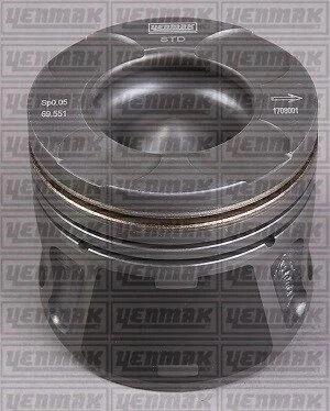 Поршень с кольцами і пальцем (размер отв. 69.60/STD) OPEL Astra H 1.3CDTI(199A3000 Multijet Fiat / Opel Ortak motor) YENMAK 3104289000 (фото 1)