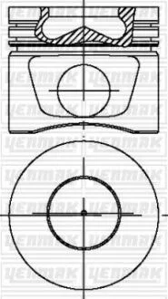 Поршень с кольцами і пальцем (размер отв. 81.01 / STD) VW CADDY 2.0TDI (4цл.) ((BUY / BRF / BRE / AZV / BLB / BNA /BMN /BVG / BKD,…) YENMAK 3104298000